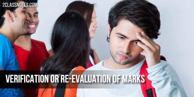 Verification or re-evaluation of marks of Class 12 and Class 10