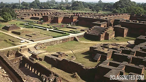 Excavated site of ancient Nalanda university